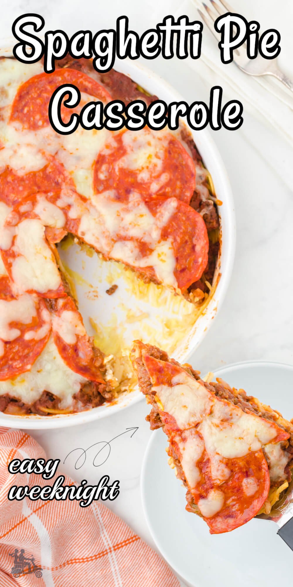 This is a family-friendly recipe that is loaded with taste but easy to prepare. Uses common pantry ingredients so that you can whip up dinner in no time at all. In fact this casserole dish you can make ahead of time and even freeze to enjoy later. Use leftover spaghetti for your Spaghetti Pie Casserole.