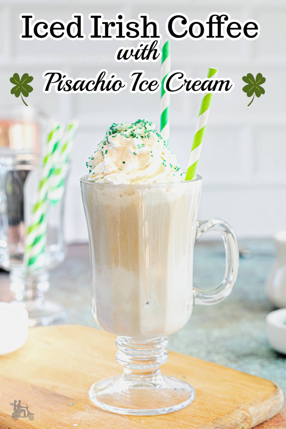 Bailey's Iced coffee made with Irish cream and Pistachio ice cream. 