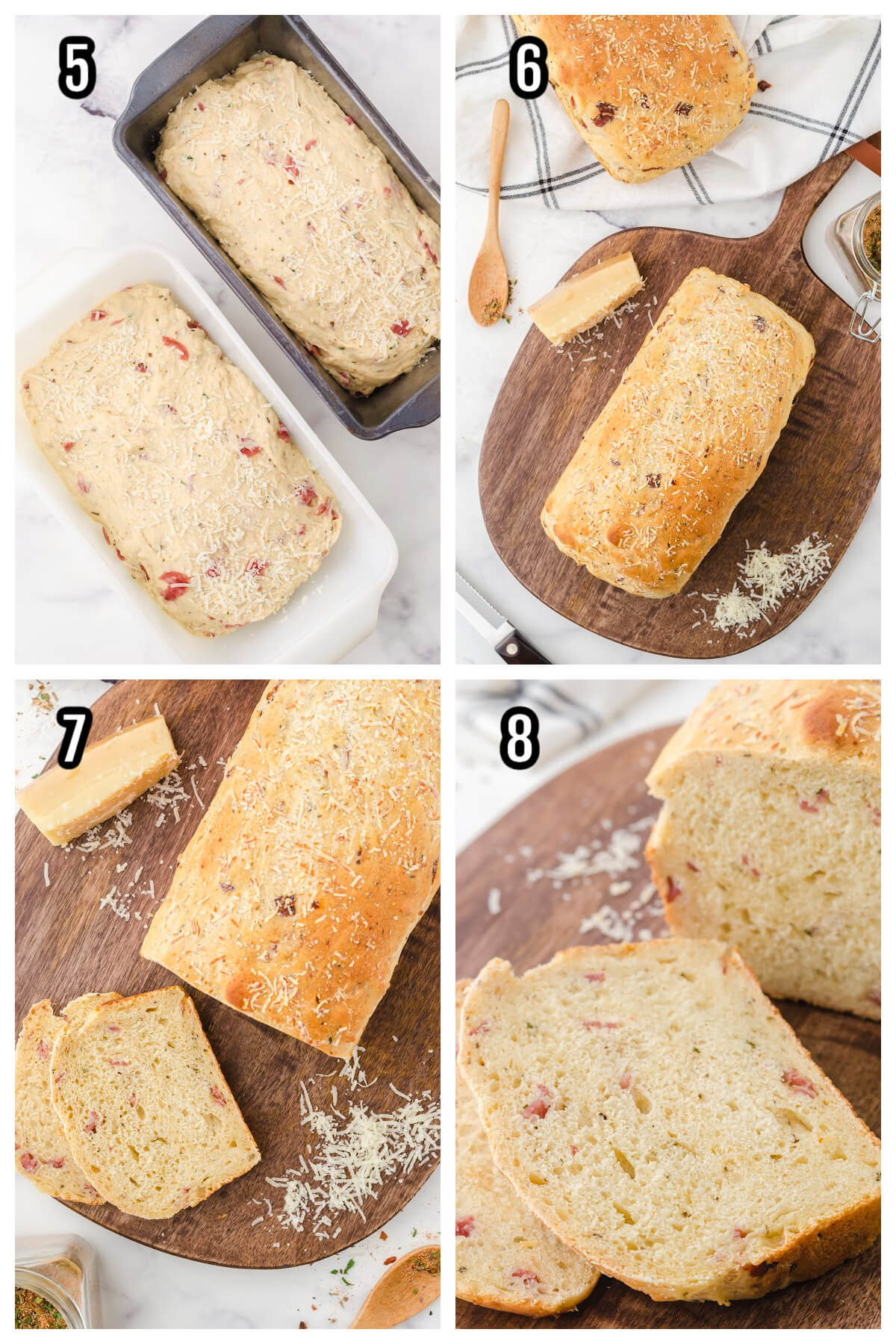 Second set of instructions for making the Italian Parmesan herb bread. 