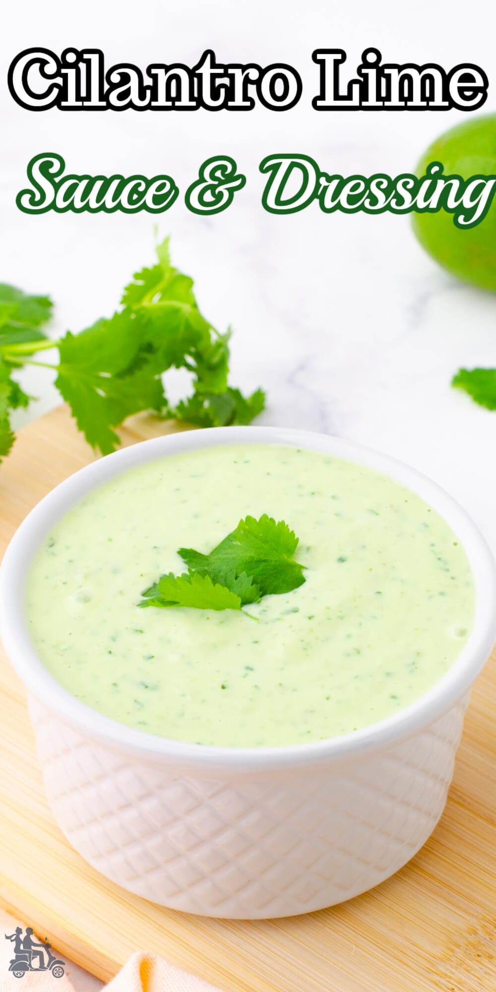 This creamy Cilantro Lime Sauce recipe is the dipping and dressing sauce of your dreams. It's loaded up with fresh garlic, zingy cilantro, tart lime, and spicy jalapeño peppers. Think of ranch dressing only better. Once you try it you'll want to drizzle it on your tacos, nachos, burritos, salads, everything you can think of. You can personalize this sauce/dressing by making it spicier, vegan, lower in calories, and even swap out the cilantro if you don't care for it.