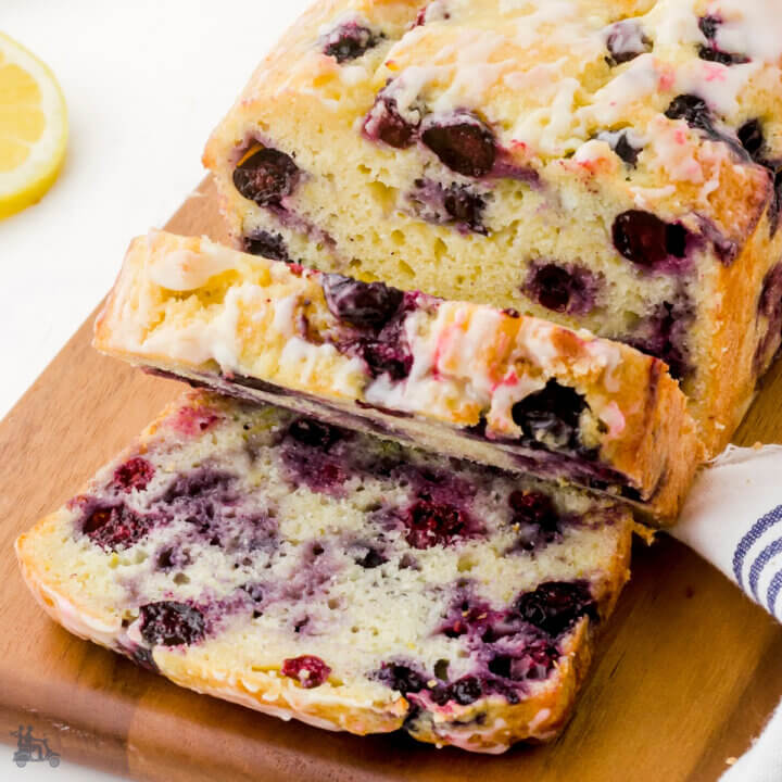 Easy One Bowl Ricotta Lemon Blueberry Pound Cake