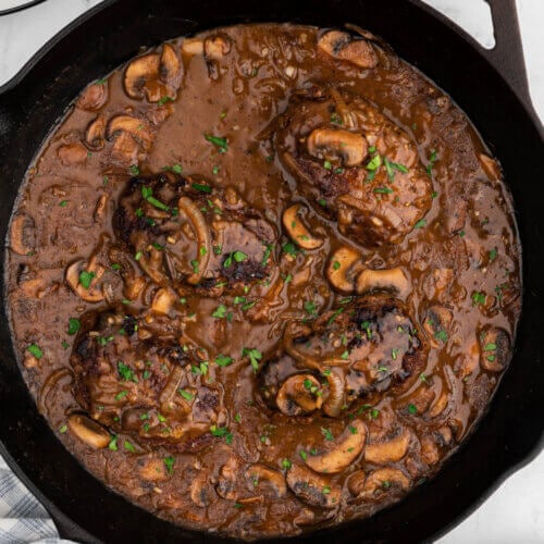 Hamburger Steak with Onion Mushroom Gravy