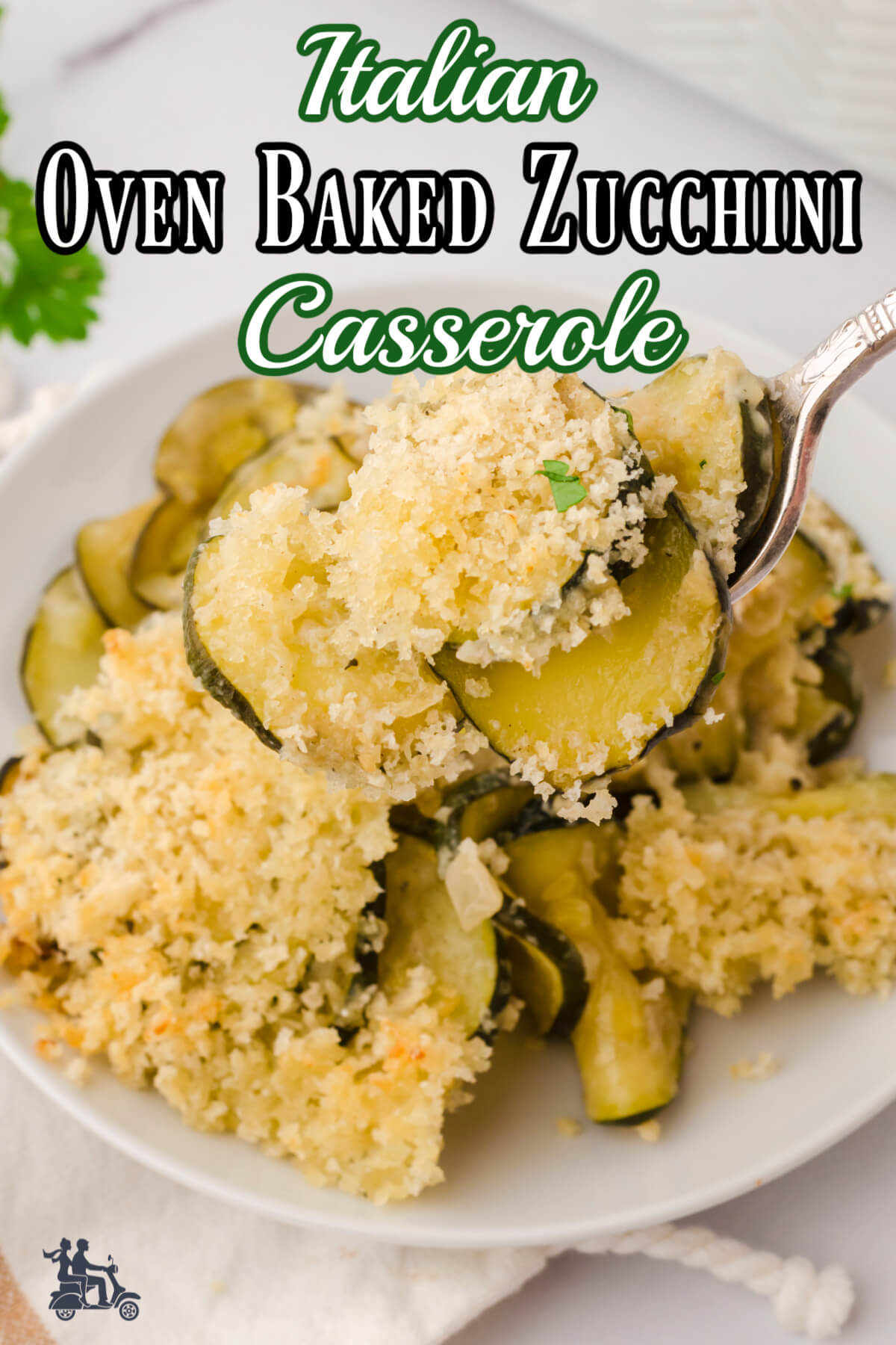 Baked zucchini rounds with parmesan cheese on a plate. 