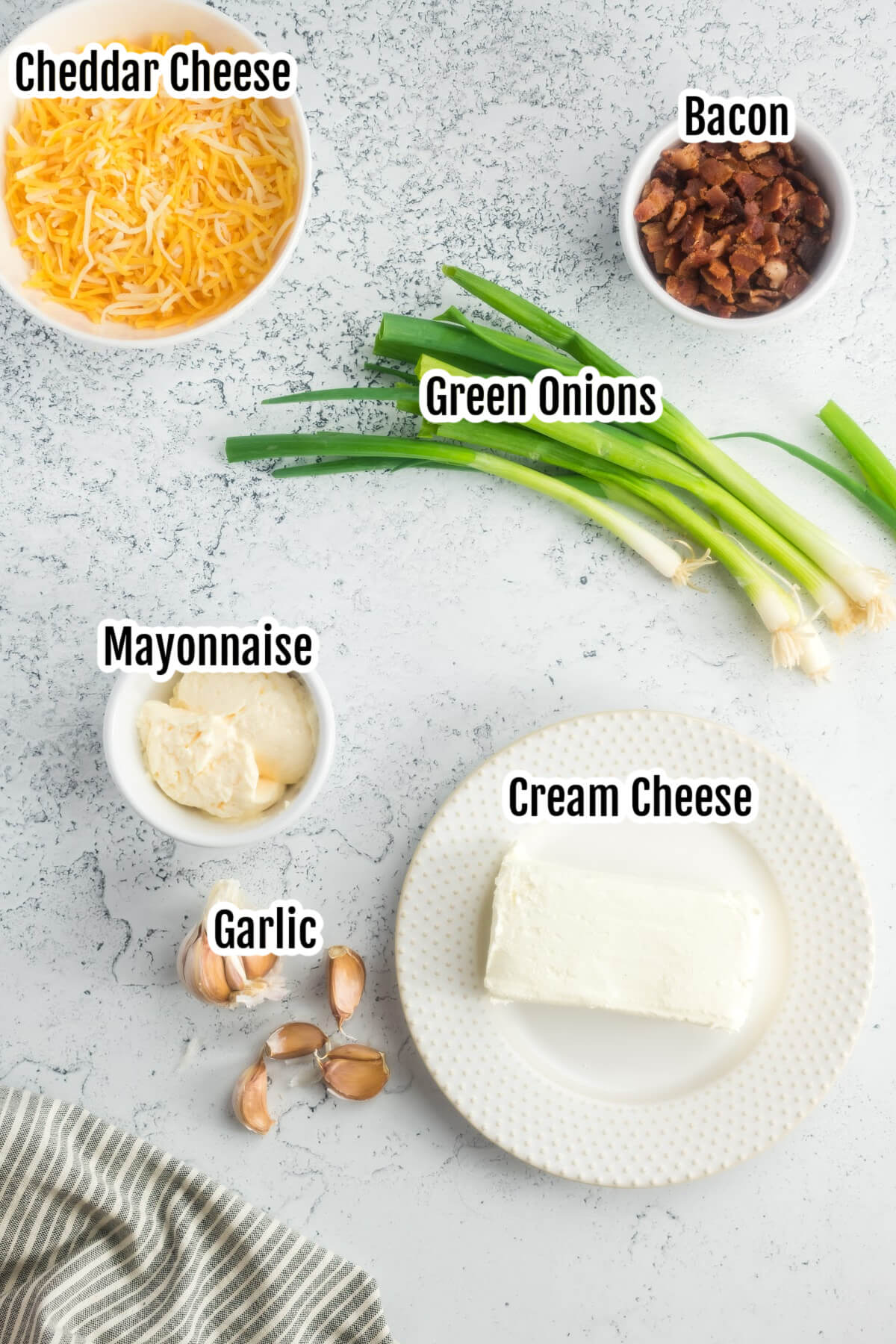 Ingredients for the Neiman Marcus Million Dollar Cream Cheese Dip.