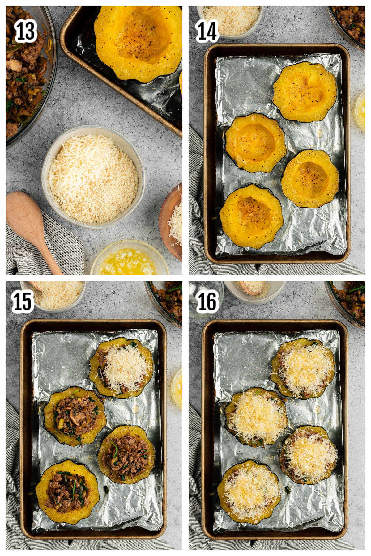 4th set of instructions to making the stuffing and the acorn squash recipe. 