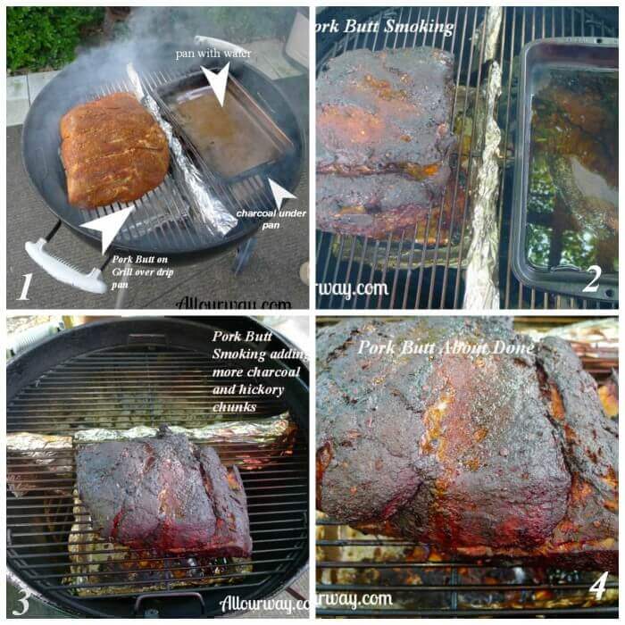 Steps to smoking a pork shoulder butt on the weber grill.