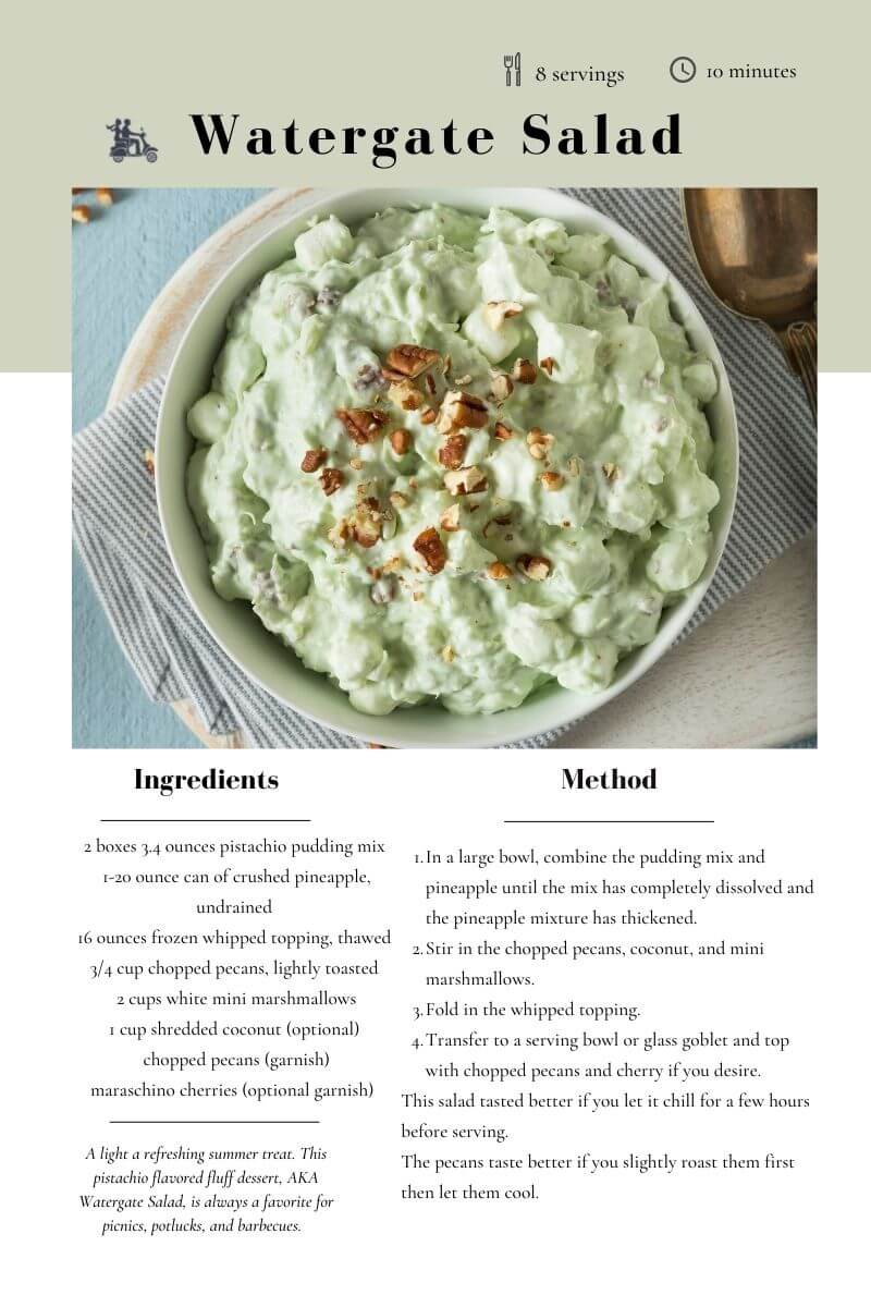 Recipe for Watergate Salad.