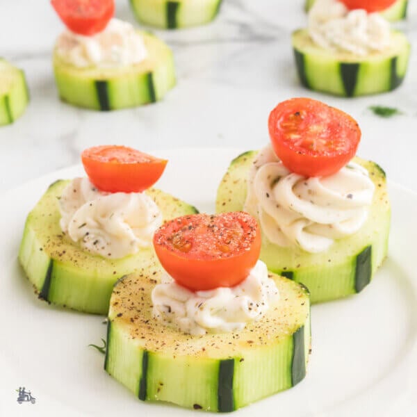 Stuffed Cucumber Appetizer Bites With Ranch Cream Cheese Filling