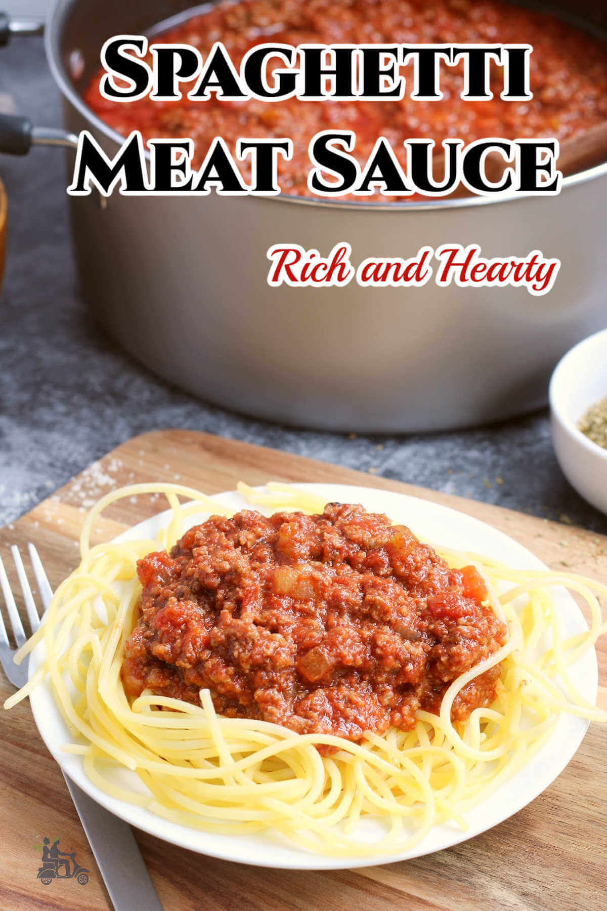 A plate of spaghetti with hearty Italian meat sauce. 