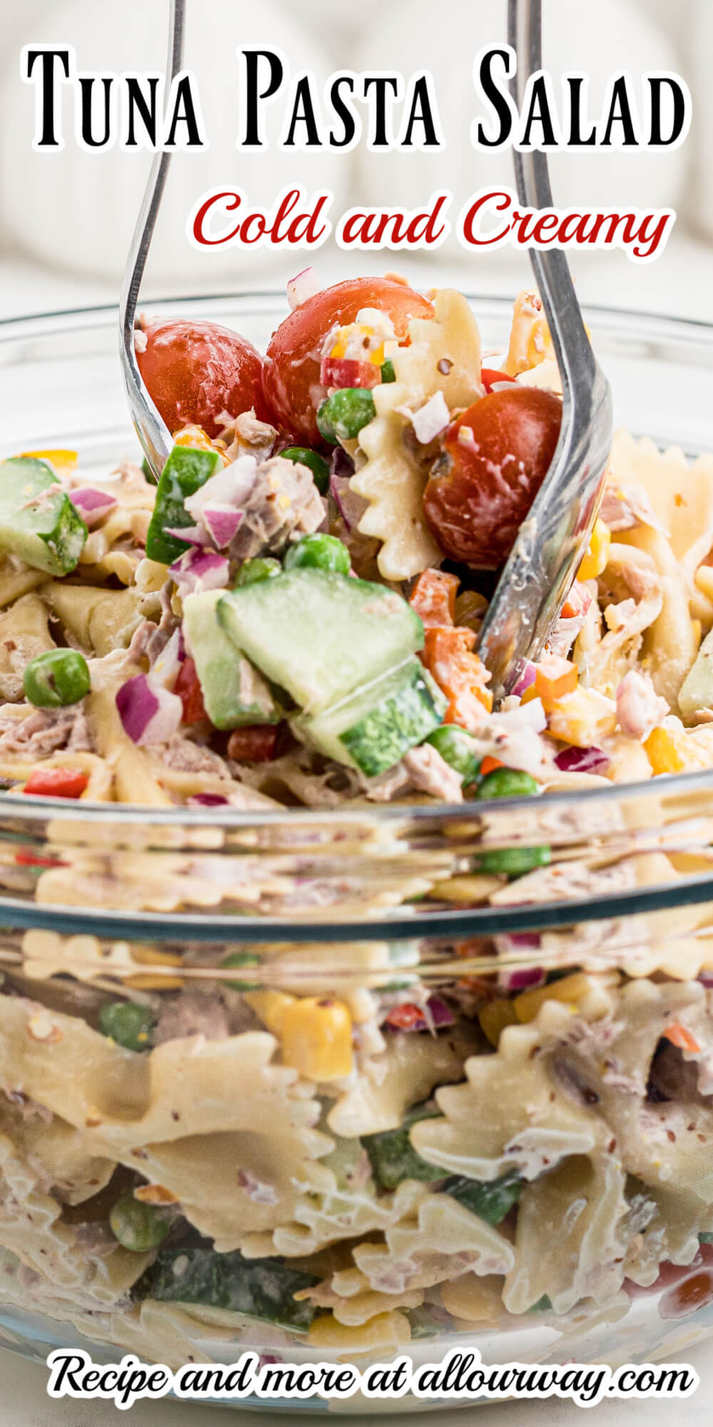 This creamy Tuna Pasta Salad is a protein-rich pasta salad that’s loaded with fresh vegetables and irresistible flavor. Enjoy it as a side dish or light main meal! This tuna salad is bursting with fresh vegetable taste and the creamy dressing is tasty without being overwhelming and heavy.