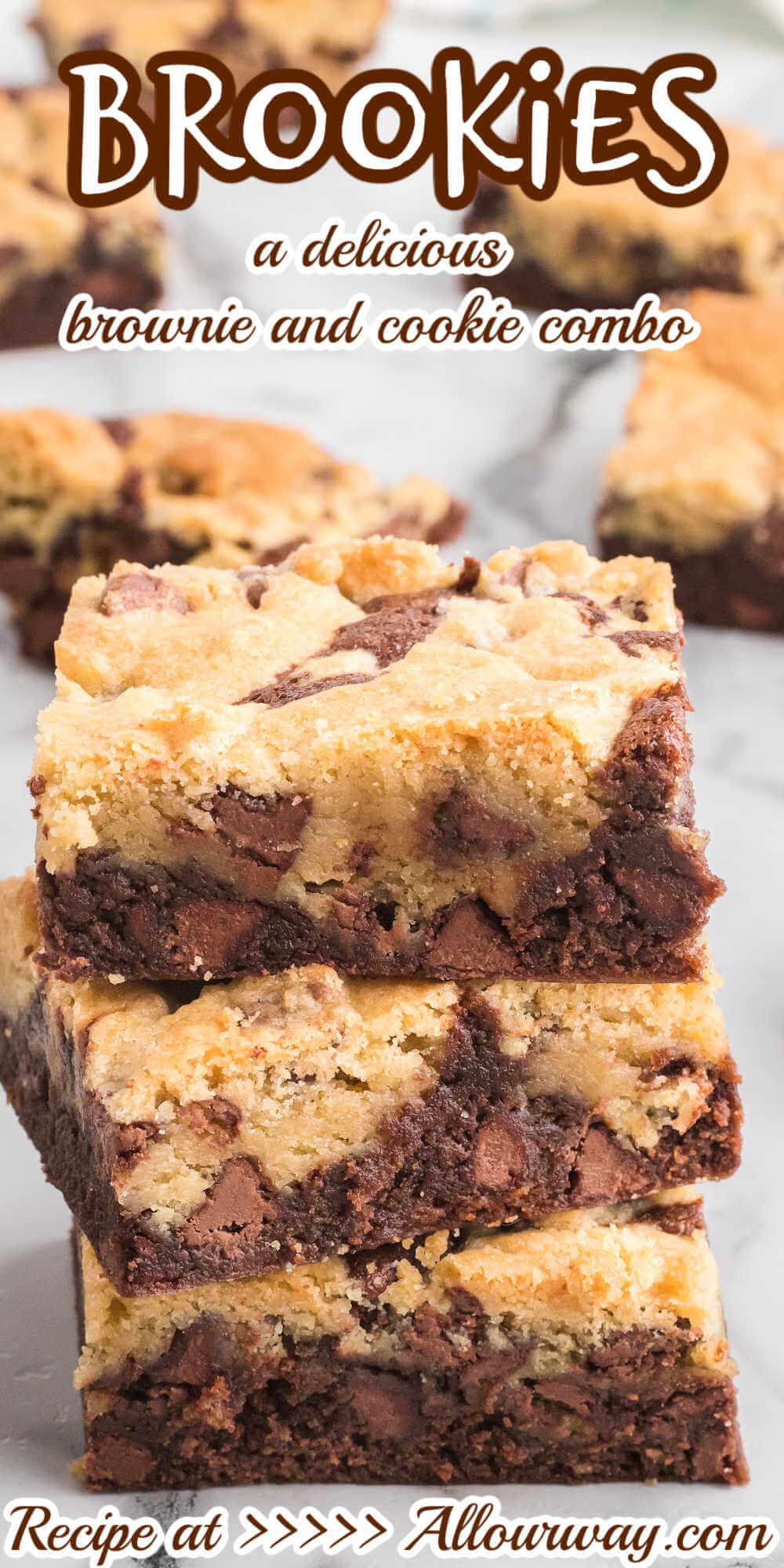 This Brookie recipe is a delicious combination of a chocolate chip cookie and and chewy brownie. This is the best of both flavor worlds. These sweet treats are perfect for lunchbox meals and they are always the first to go at family gatherings. Watch them disappear at potlucks. Everyone loves them.