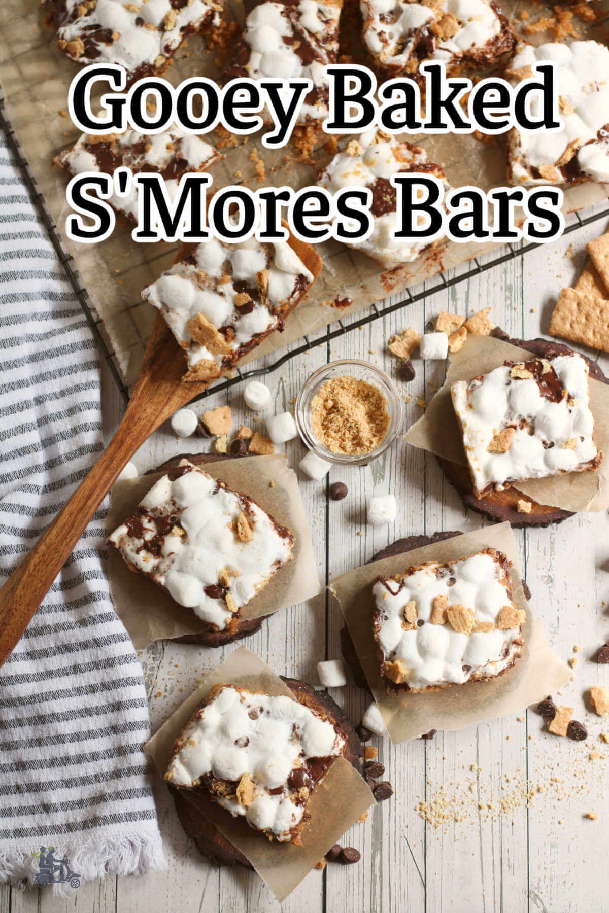 Smores baked in the oven and cut into squares. 