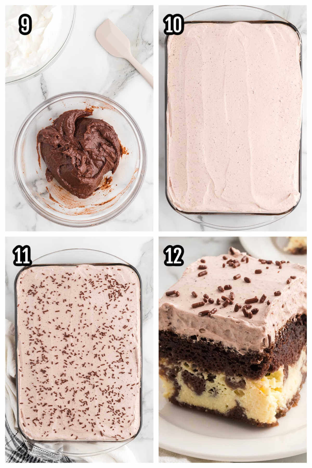 The third and final set of steps to making and decorating the Chocolate Italian Love Cake recipe. 