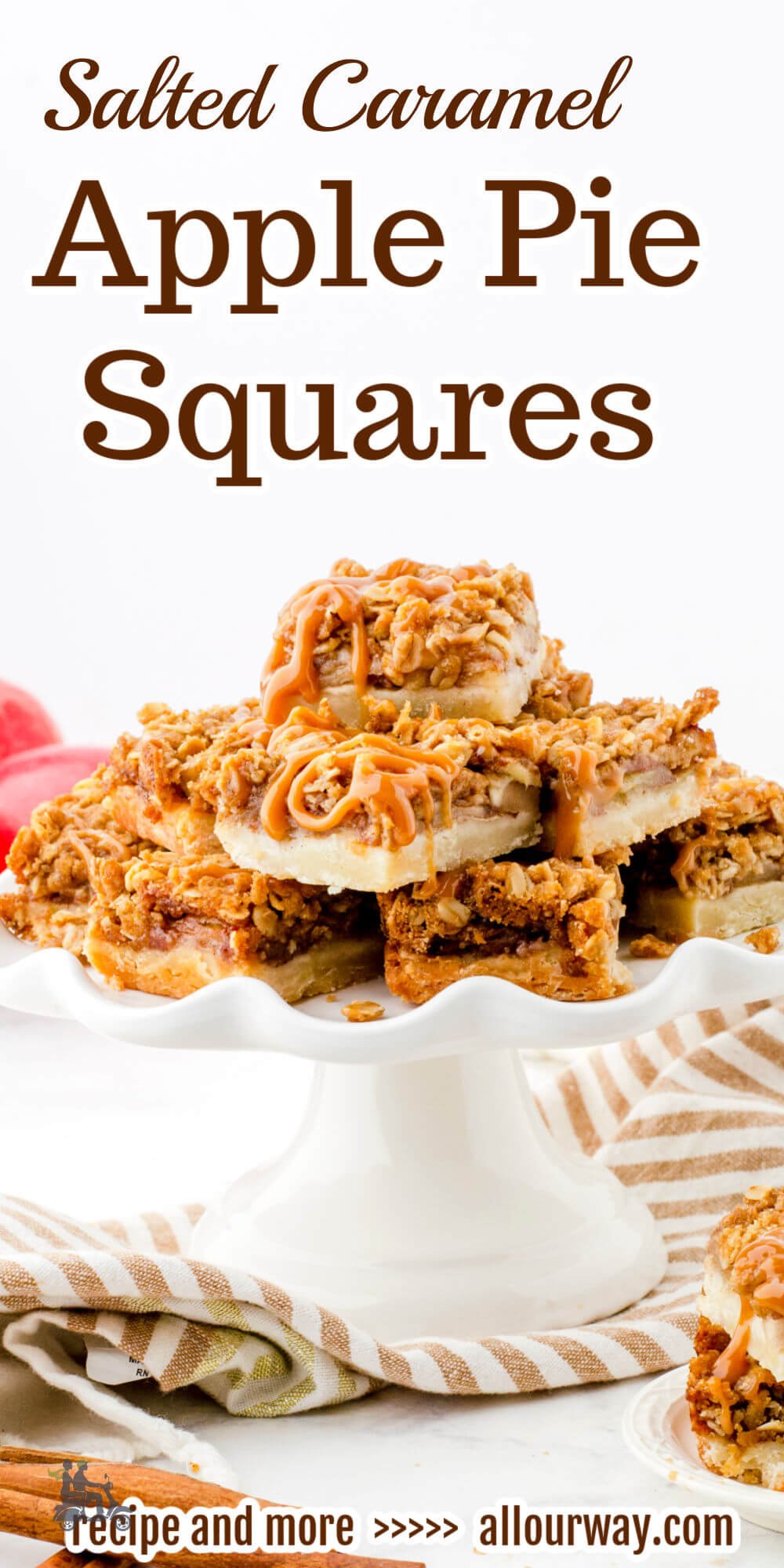 There's no need for a fork and knife when it comes to these caramel apple pie bars. Made with a buttery shortbread crust, layers of roasted apples, and topped with a crumble crust and a delicious caramel sauce, they're perfect for satisfying your sweet tooth. Plus, they're easy to make also! Make these apple squares for you Fall and Halloween parties.