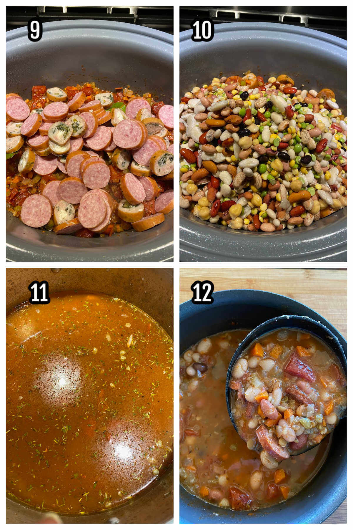 Third and final four steps to making the 15 beans soup recipe. 