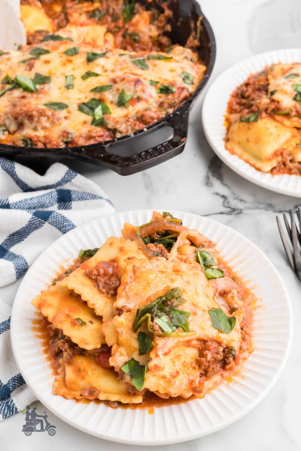 Cheesy and Beefy Baked Ravioli - A no fuss lasagna recipe