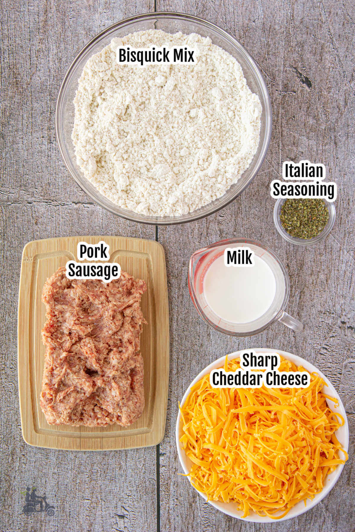 Image of the ingredients needed to make the Cheesy Meatball Appetizer. 