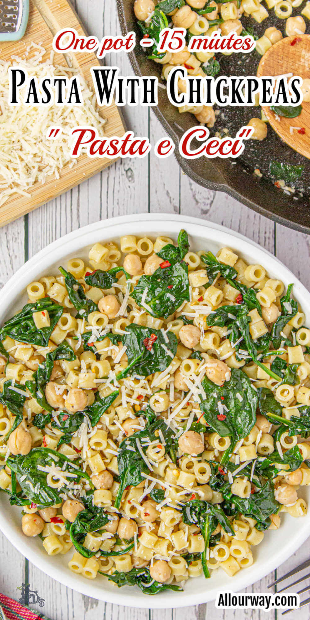 Pasta With Chickpeas And Spinach