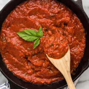 Black skillet fillet with San Marzano Tomato Sauce.