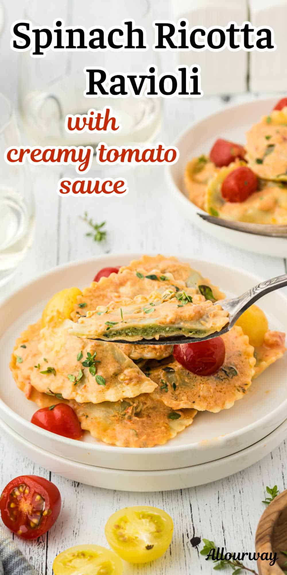 Dive into tender, handmade pasta ravioli pillows stuffed with a luscious blend of creamy ricotta cheese and fresh spinach. Our Tomato Cream Sauce is the perfect companion for this culinary masterpiece for this family favorite pasta dinner.