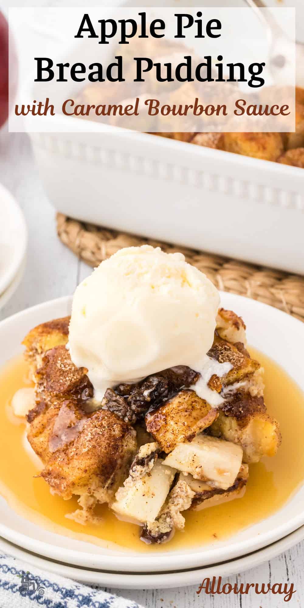 Apple pie gets a brilliant makeover in this delectable creation! Picture velvety brioche bread pudding infused with warm apple pie spices, generously coated in a luxurious caramel bourbon sauce. Once you try this mouthwatering treat, you'll never look at apple pie the same way again!
