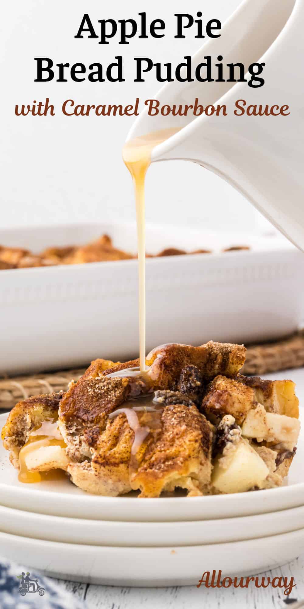 Apple pie gets a brilliant makeover in this delectable creation! Picture velvety brioche bread pudding infused with warm apple pie spices, generously coated in a luxurious caramel bourbon sauce. Once you try this mouthwatering treat, you'll never look at apple pie the same way again!
