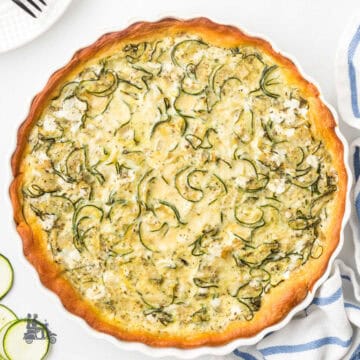 Italian zucchini pie or quiche made with a refrigerated crescent roll crust.