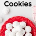 A Pinterest Pin image with title overlay for an Italian Wedding Cookies recipe.