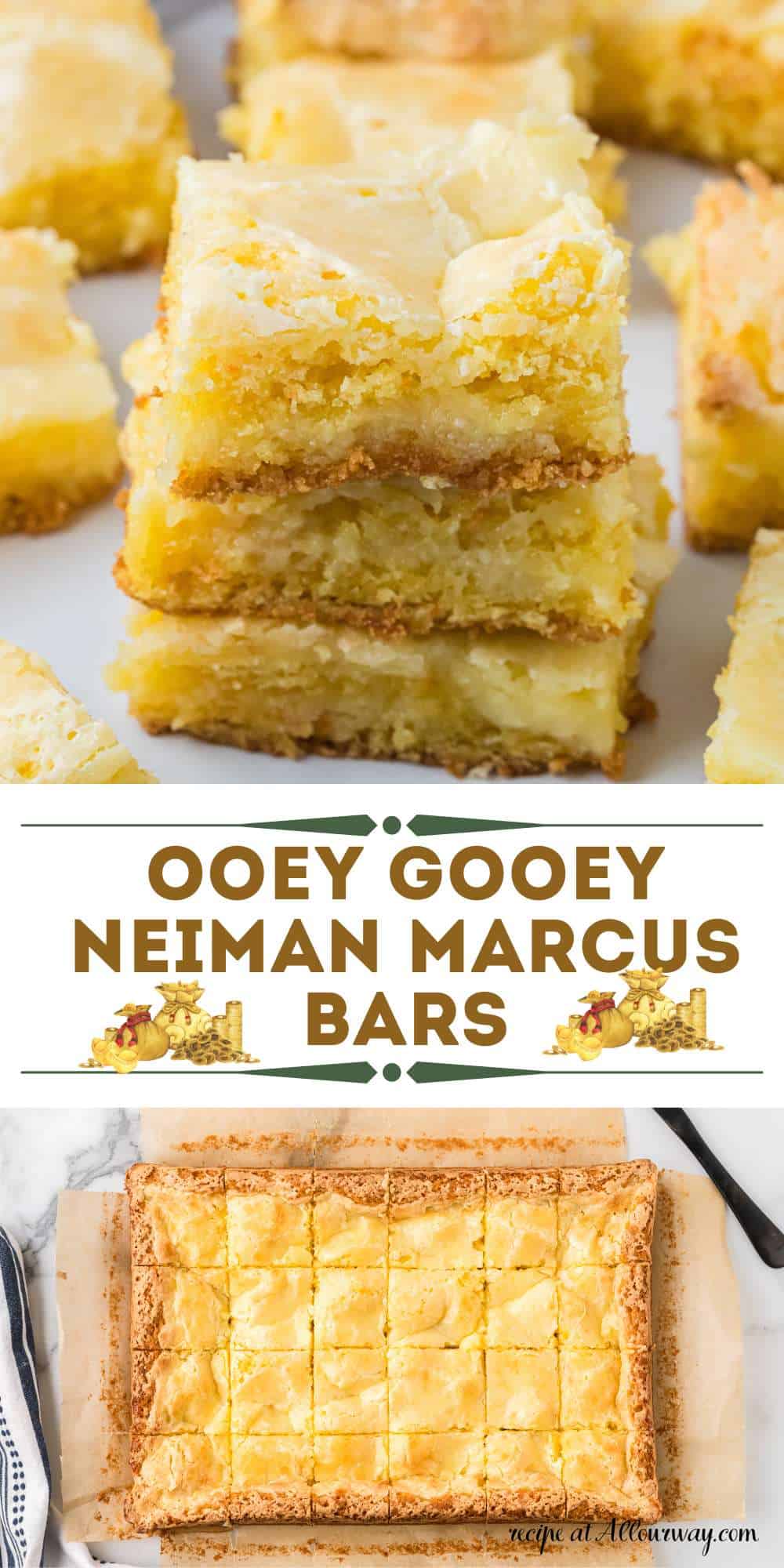 These Neiman Marcus Ooey Gooey Bars are a treat for the senses. They have a rich, buttery base topped with a creamy, sweet layer that melts in your mouth. Perfetto, for a quick dessert or a party snack, they'll have everyone say, "Grazie mille!"