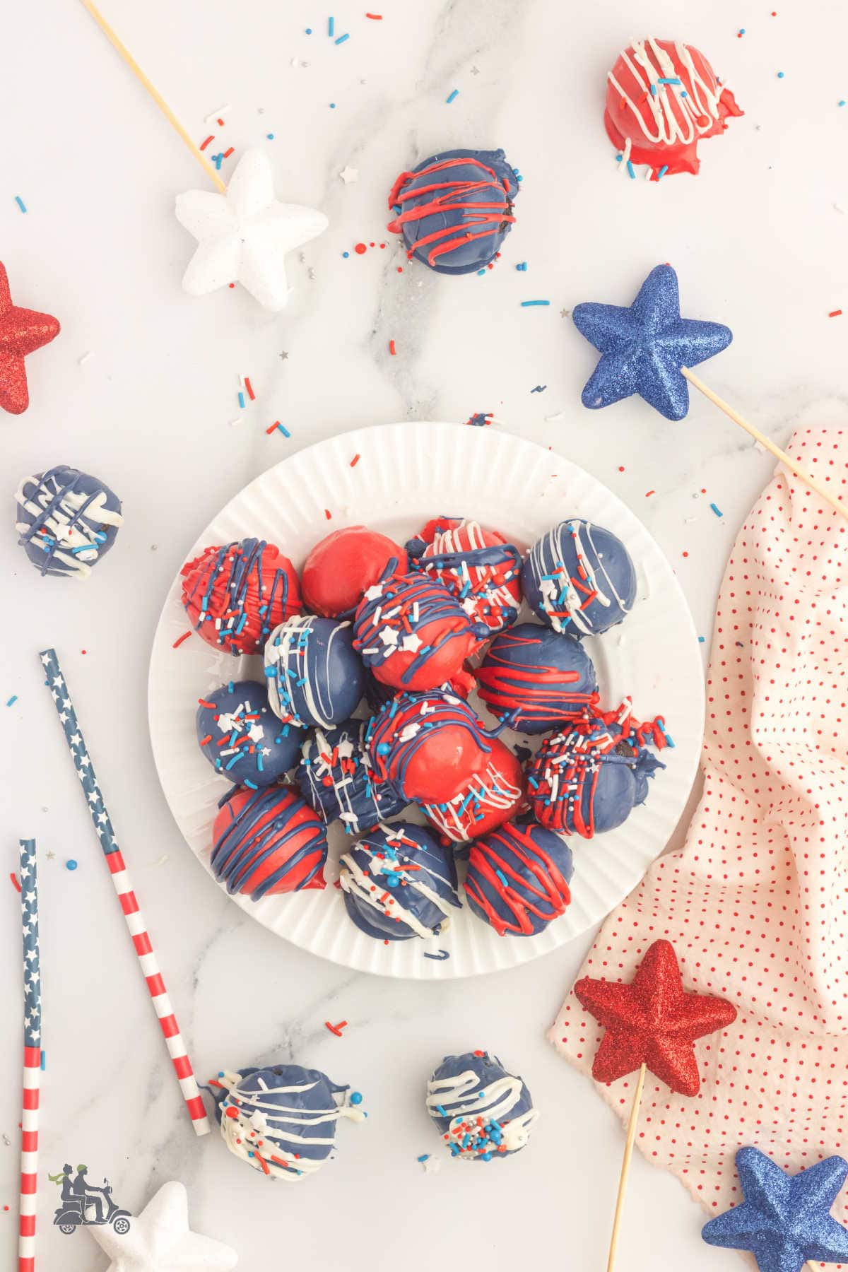 Fun and Festive Oreo balls made into truffles with crushed oreo cookies and mixed with cream cheese.