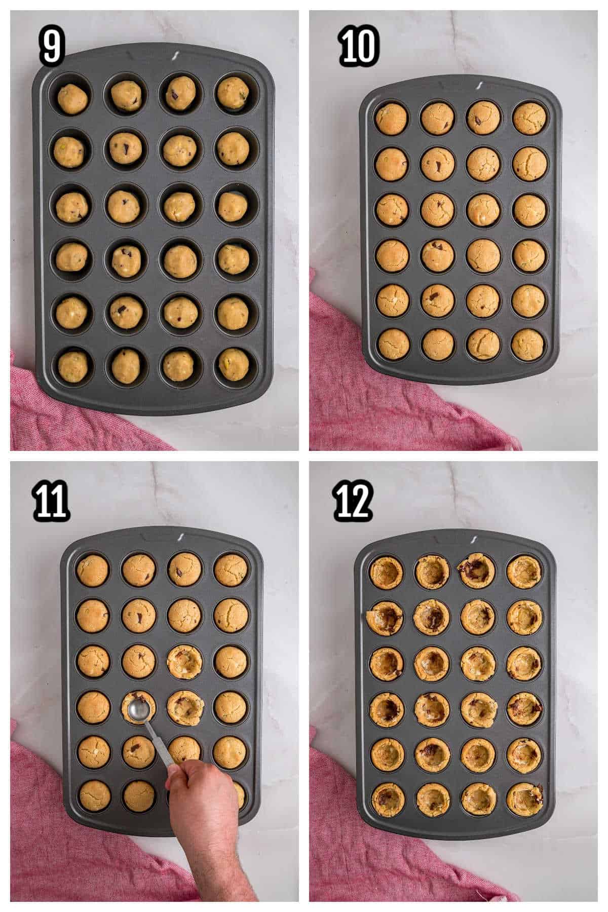 An image collage shows steps nine through twelve for the Sicilian Pistachio cookie dessert. 