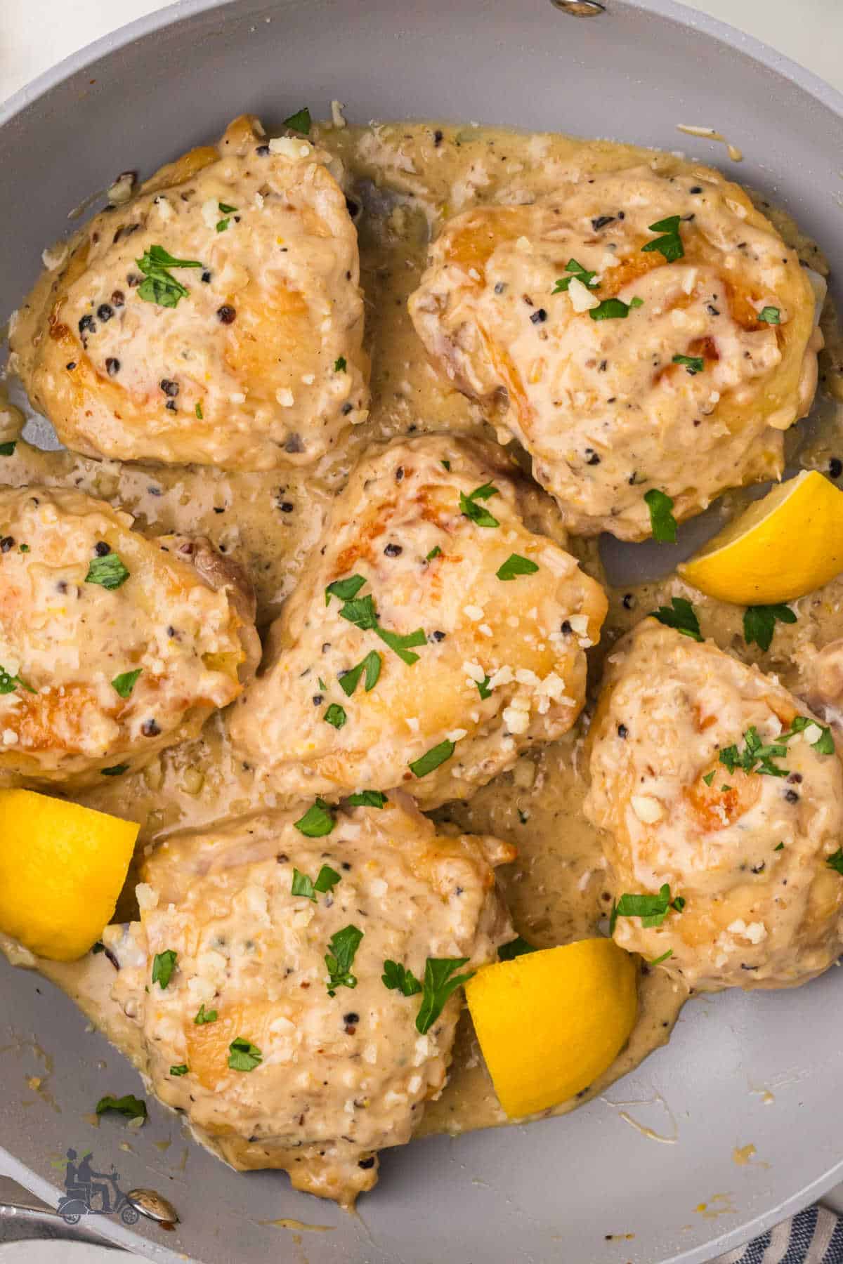 Close-up of the Quick weeknight chicken skillet recipe.