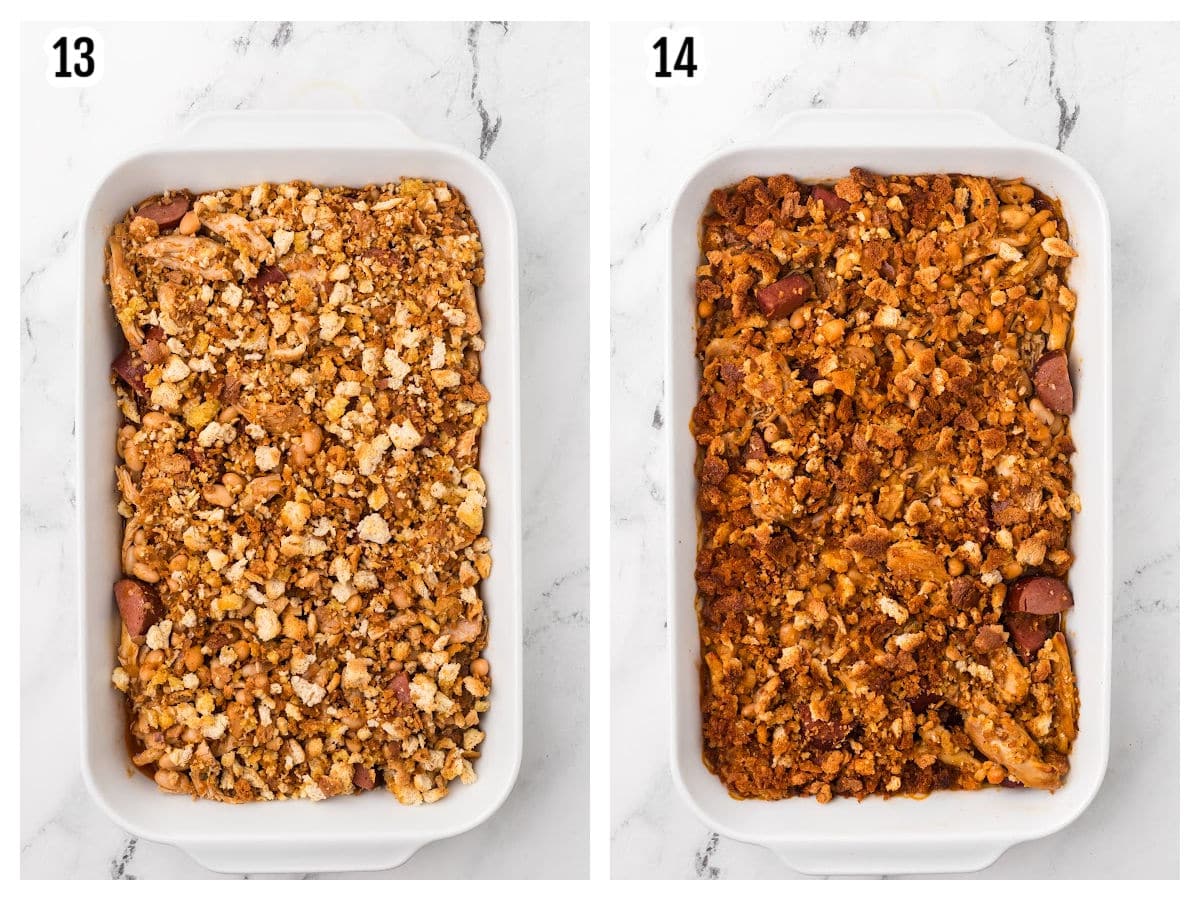 A two-photo collage features the final steps to the French Cassoulet recipe. 