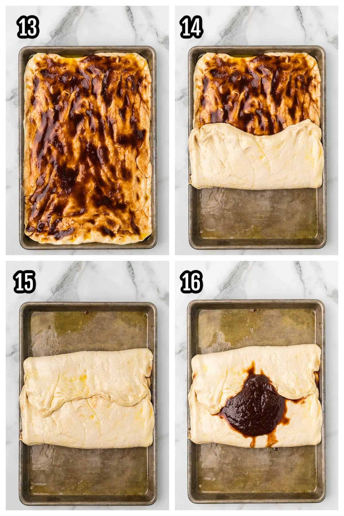 Fourth set of instructions for the cinnamon focaccia bread with cream cheese glaze. 