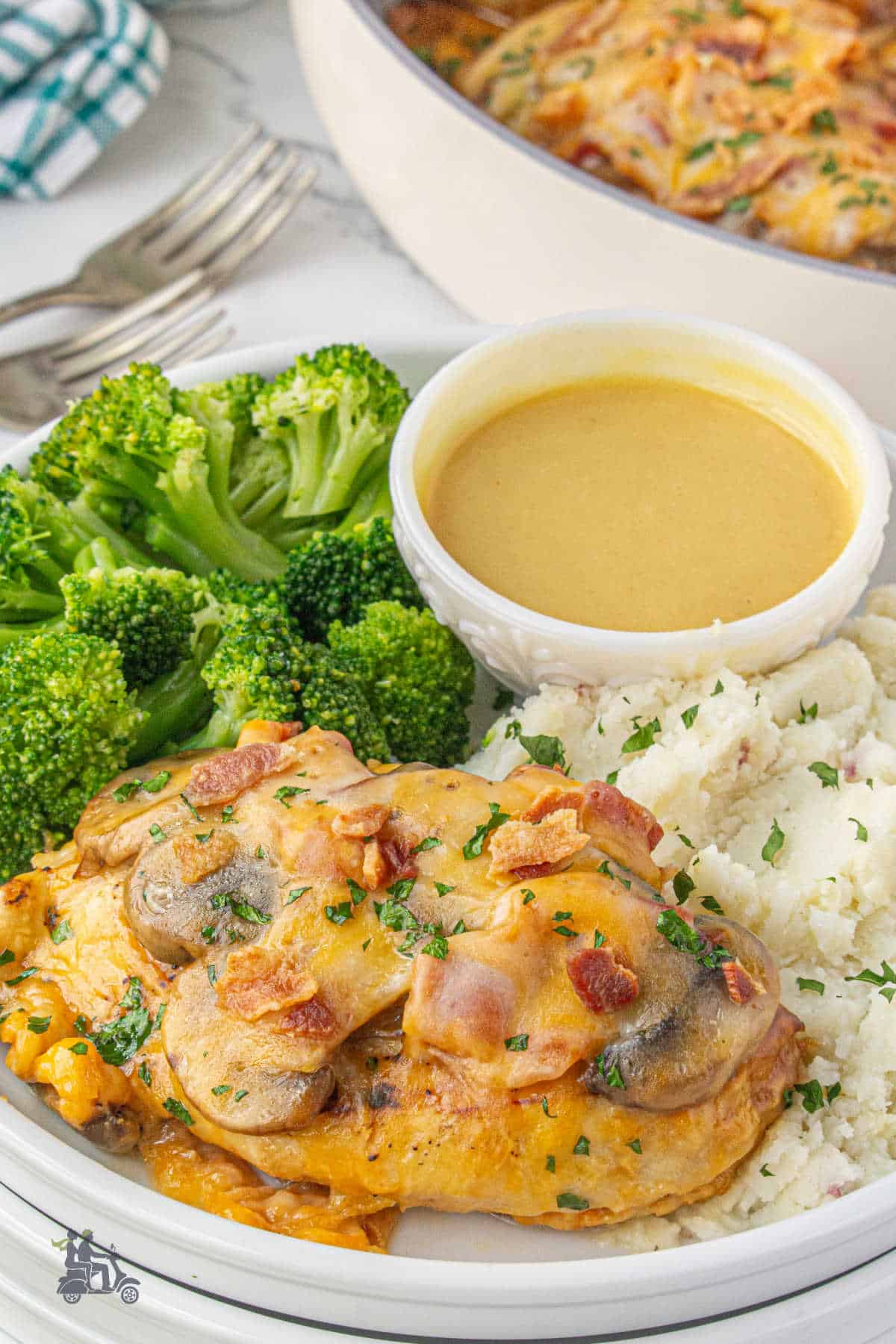 Close up of the Outback copycat Alice Springs Chicken with bacon. 