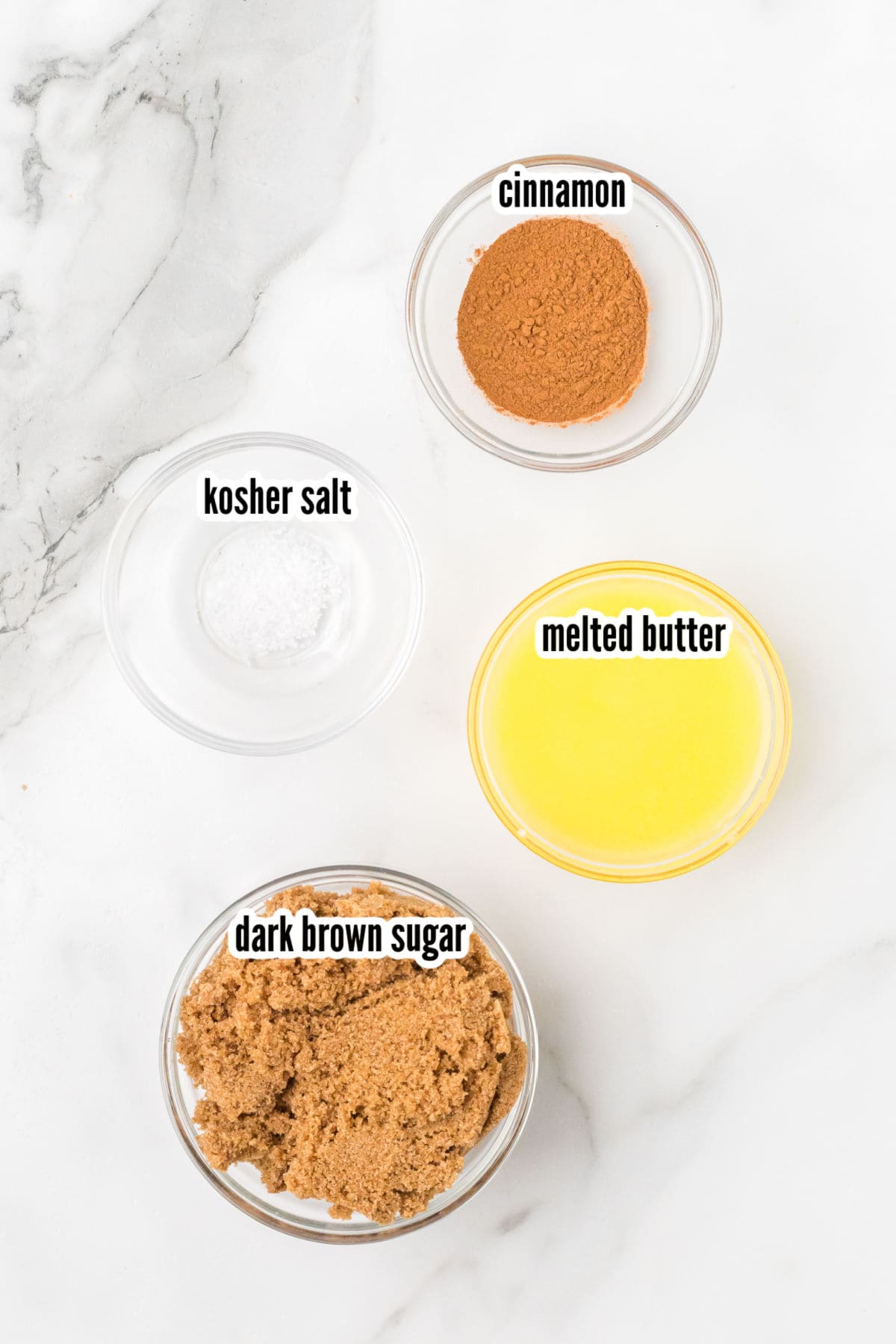 Image of the cinnamon filling ingredients. 
