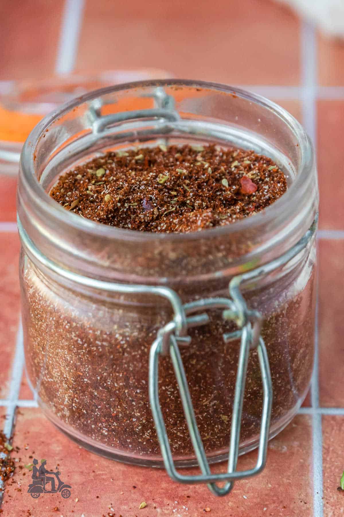 A close-up of the spice mix for beef tacos. 