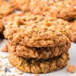 Soft and chewy old-fashioned oatmeal cookies with butterscotch chips.