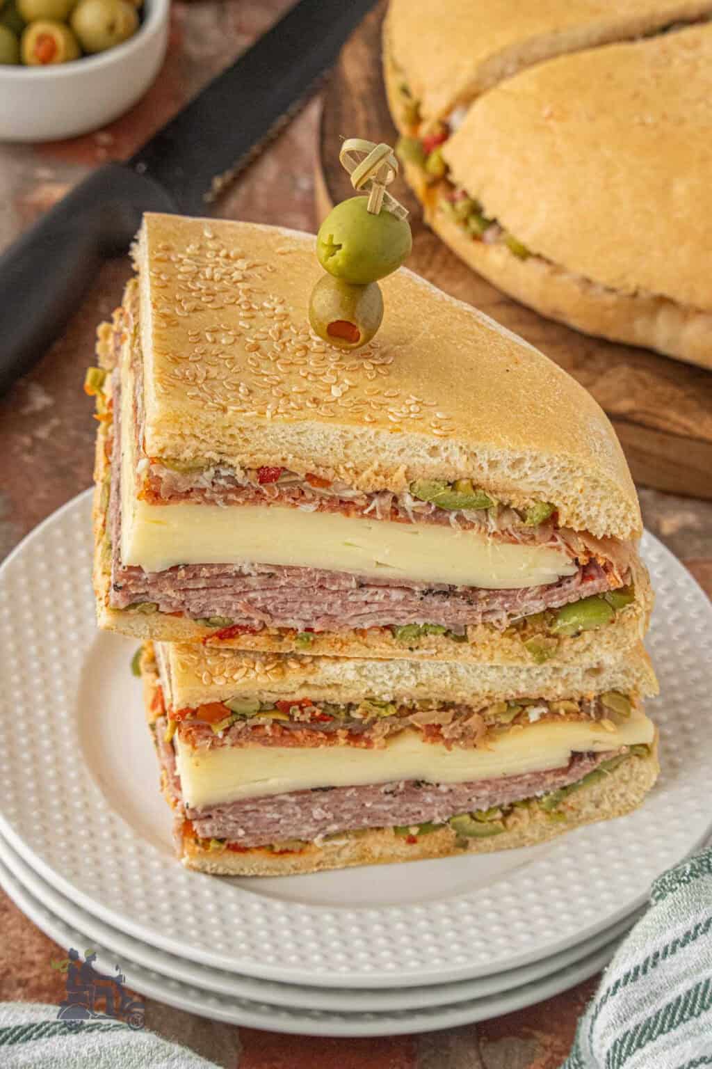 Mufulleta Classic Italian Muffuletta Sandwich with Olive Salad