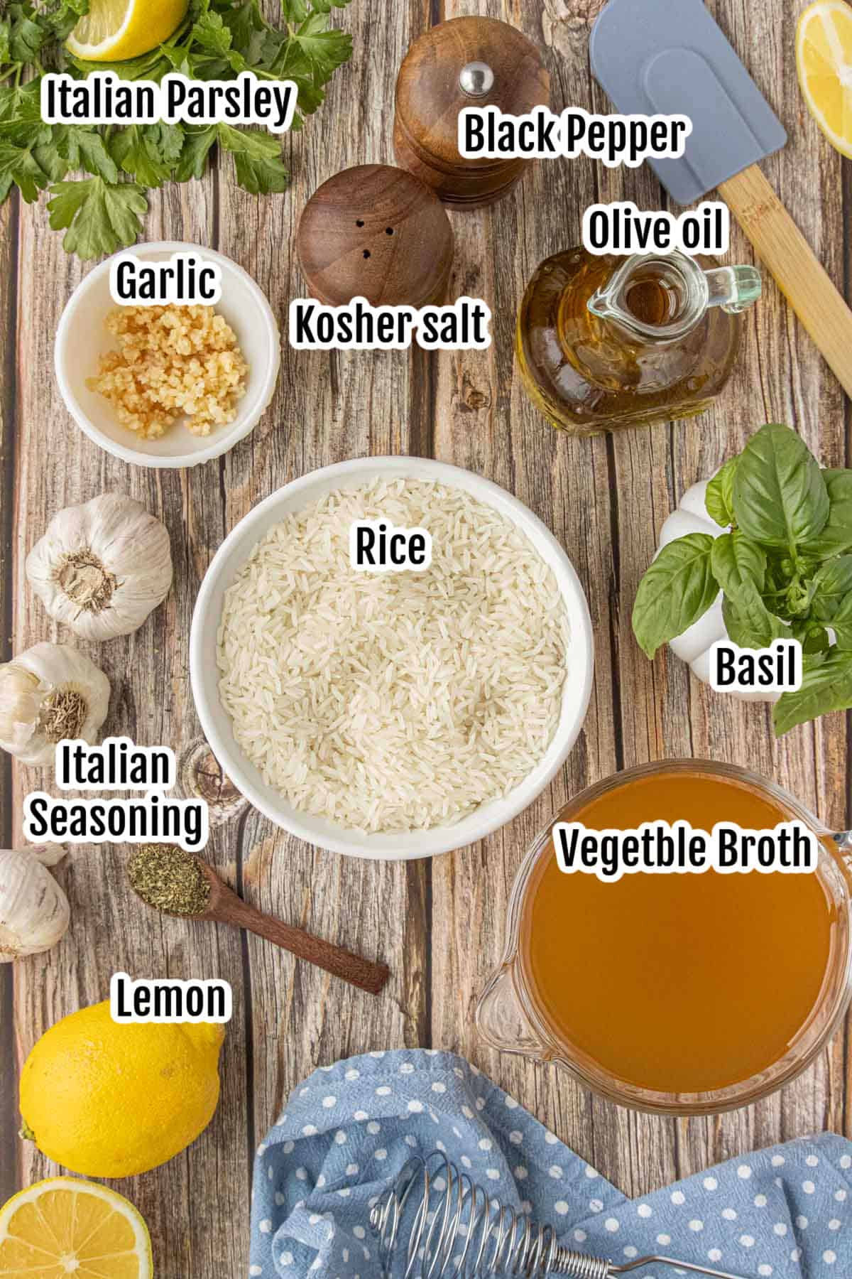 Ingredients for the How to make Italian oven-baked rice recipe.