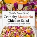 Healthy Lunch summer salad made with rotisserie chicken, perfect as a side at a BBQ.