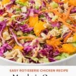 Fresh Asian-inspired chicken salad with mandarin oranges and romaine lettuce.