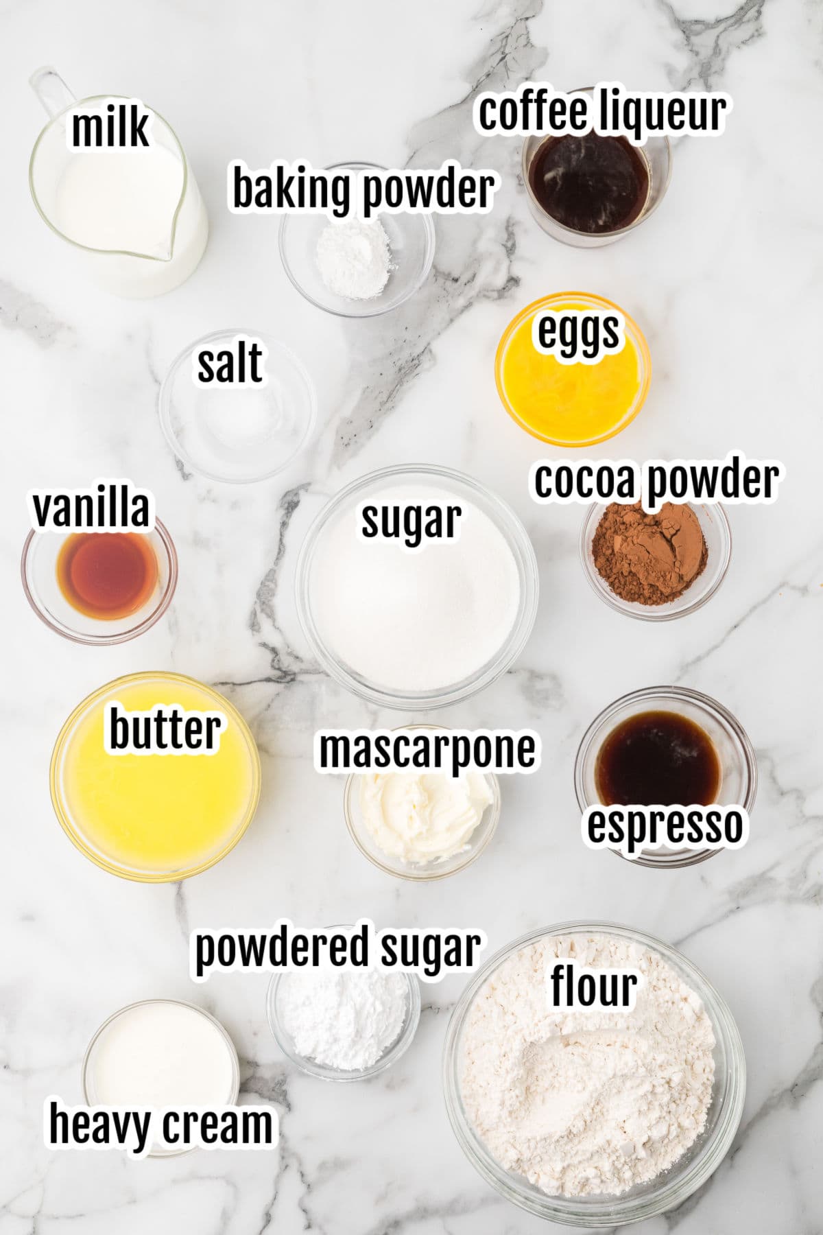 Image of the ingredients needed to homemade-flavored coffee quick bread.