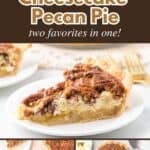 Creamy cheesecake layered with gooey pecan pie filling for a two-in-one holiday dessert.