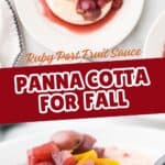 Elegant make-ahead buttermilk panna cotta with wine compote, perfect for fall entertaining.